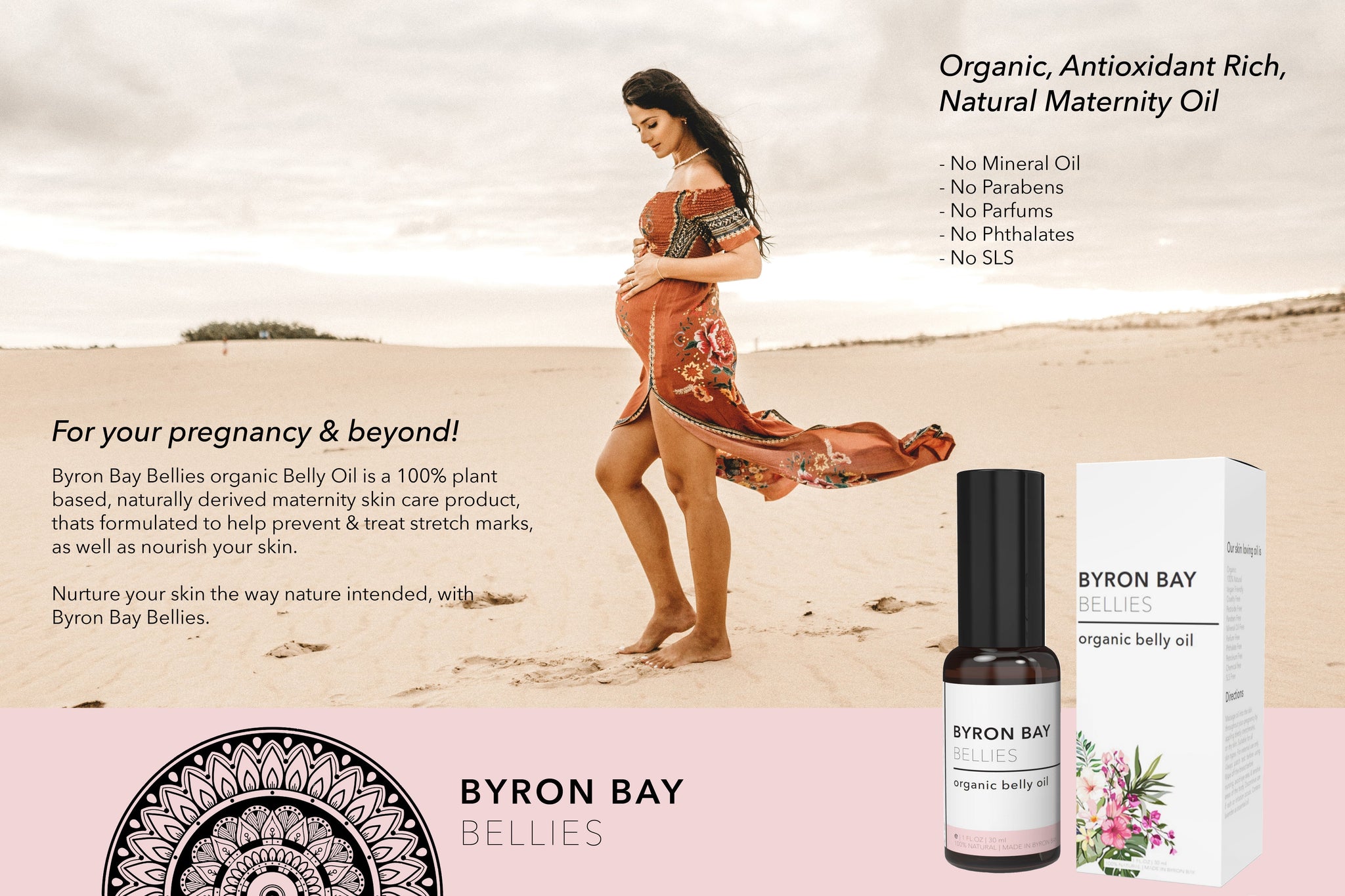 Premium Organic Stretch Mark Belly Oil By Byron Bay Bellies | latierraorganics | Australia